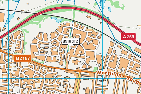 BN16 3TZ map - OS VectorMap District (Ordnance Survey)