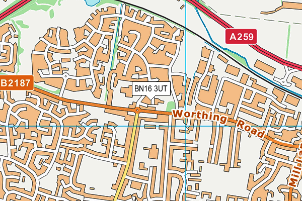 BN16 3UT map - OS VectorMap District (Ordnance Survey)