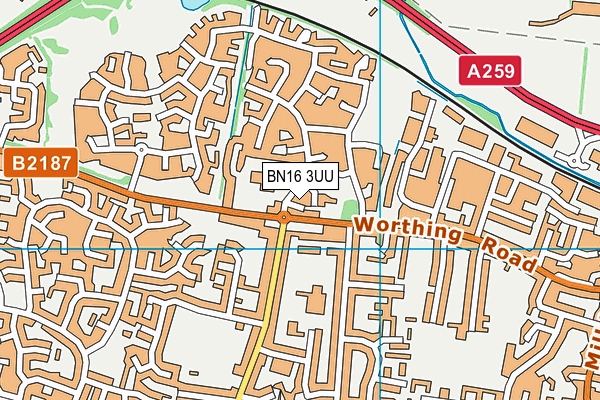 BN16 3UU map - OS VectorMap District (Ordnance Survey)