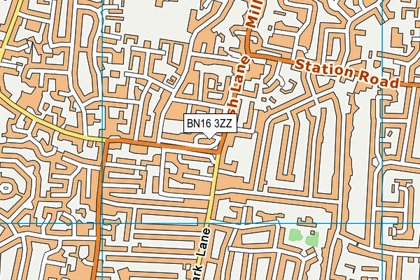 BN16 3ZZ map - OS VectorMap District (Ordnance Survey)