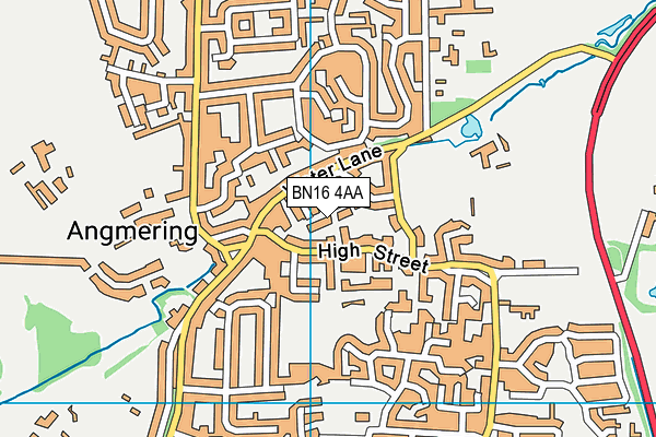 BN16 4AA map - OS VectorMap District (Ordnance Survey)