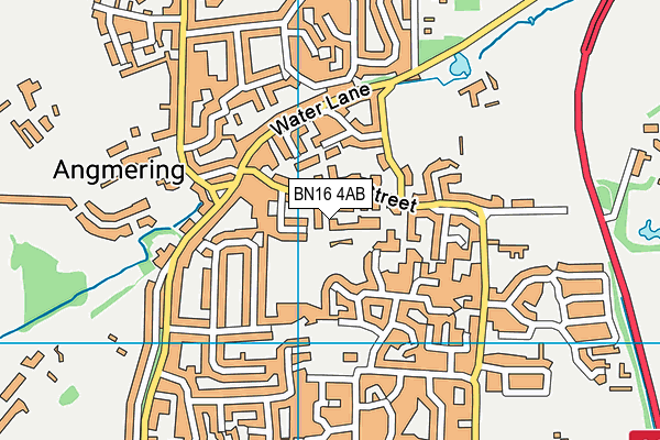 BN16 4AB map - OS VectorMap District (Ordnance Survey)