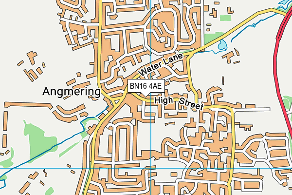 BN16 4AE map - OS VectorMap District (Ordnance Survey)