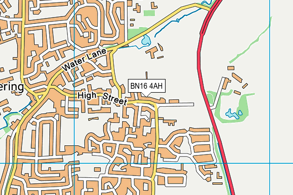 BN16 4AH map - OS VectorMap District (Ordnance Survey)