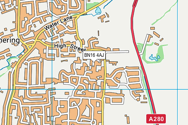BN16 4AJ map - OS VectorMap District (Ordnance Survey)