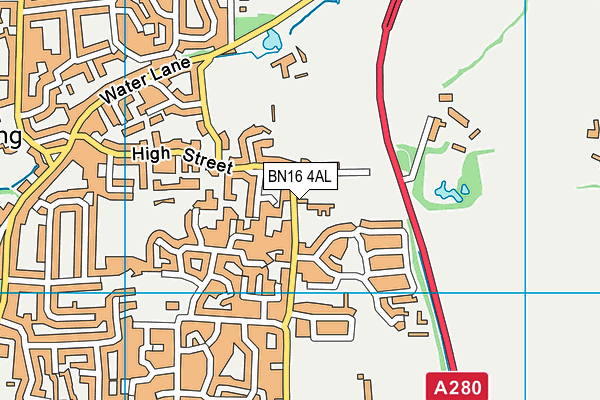 BN16 4AL map - OS VectorMap District (Ordnance Survey)