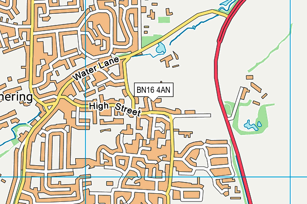 BN16 4AN map - OS VectorMap District (Ordnance Survey)