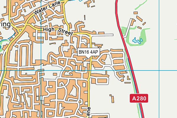 BN16 4AP map - OS VectorMap District (Ordnance Survey)