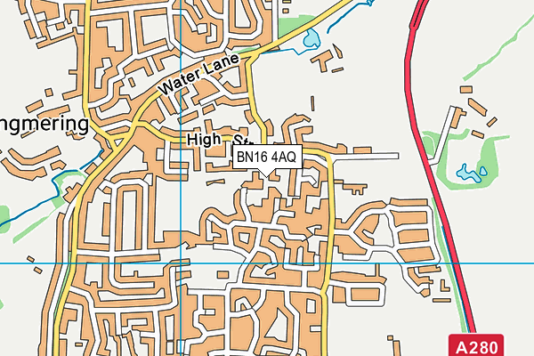 BN16 4AQ map - OS VectorMap District (Ordnance Survey)