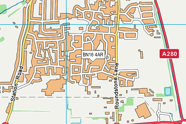 BN16 4AR map - OS VectorMap District (Ordnance Survey)