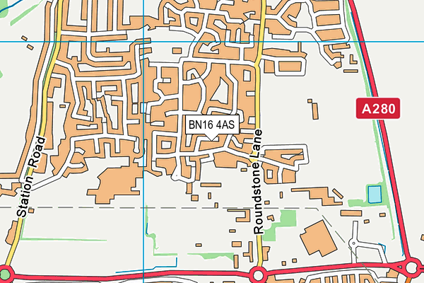 BN16 4AS map - OS VectorMap District (Ordnance Survey)