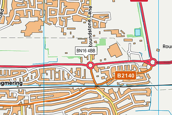 BN16 4BB map - OS VectorMap District (Ordnance Survey)