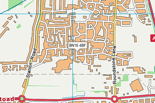 BN16 4BF map - OS VectorMap District (Ordnance Survey)