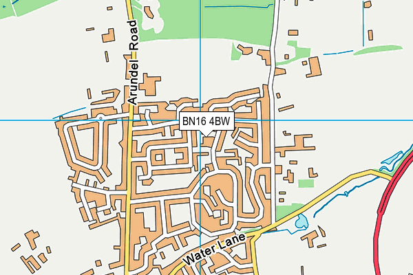 BN16 4BW map - OS VectorMap District (Ordnance Survey)