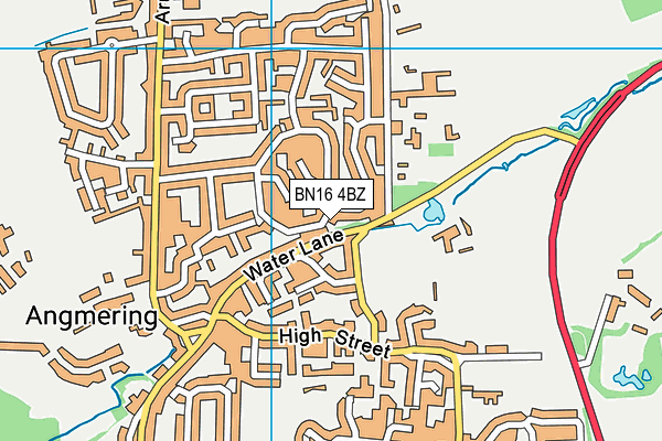 BN16 4BZ map - OS VectorMap District (Ordnance Survey)