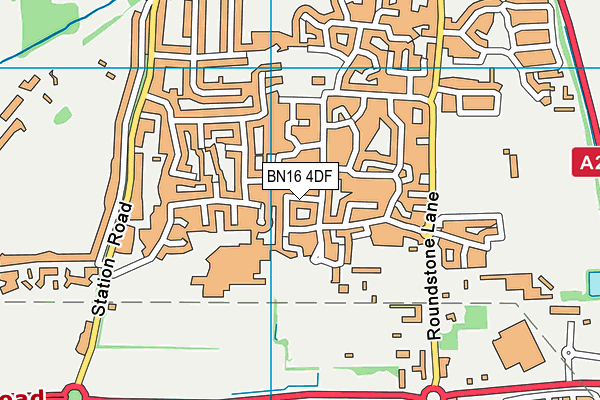 BN16 4DF map - OS VectorMap District (Ordnance Survey)
