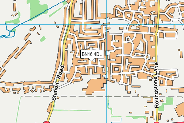 BN16 4DL map - OS VectorMap District (Ordnance Survey)