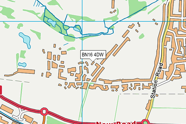 BN16 4DW map - OS VectorMap District (Ordnance Survey)