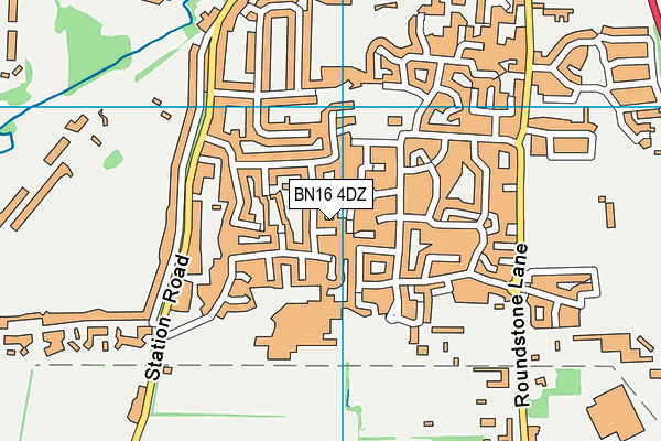 BN16 4DZ map - OS VectorMap District (Ordnance Survey)