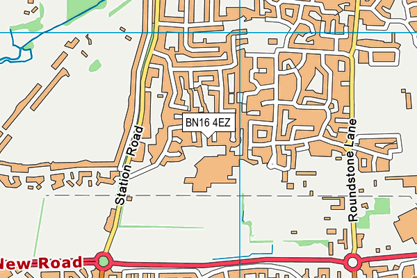 BN16 4EZ map - OS VectorMap District (Ordnance Survey)