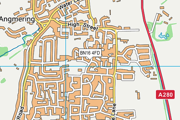 BN16 4FD map - OS VectorMap District (Ordnance Survey)