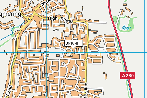 BN16 4FF map - OS VectorMap District (Ordnance Survey)