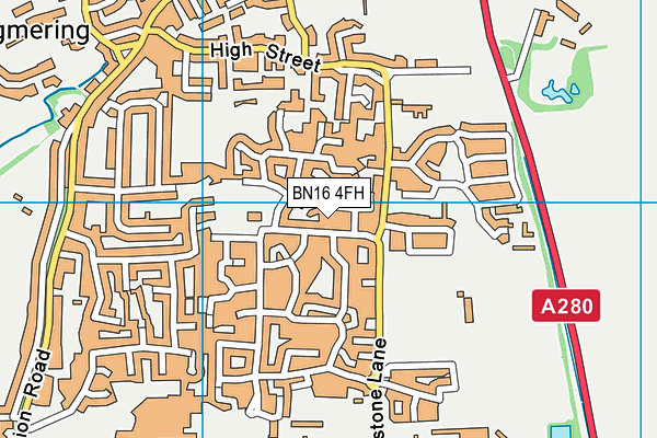 BN16 4FH map - OS VectorMap District (Ordnance Survey)