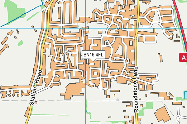 BN16 4FL map - OS VectorMap District (Ordnance Survey)