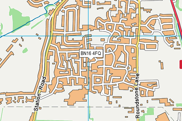 BN16 4FQ map - OS VectorMap District (Ordnance Survey)