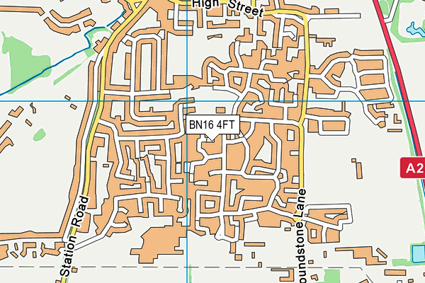 BN16 4FT map - OS VectorMap District (Ordnance Survey)