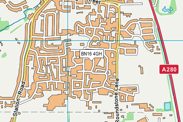 BN16 4GH map - OS VectorMap District (Ordnance Survey)