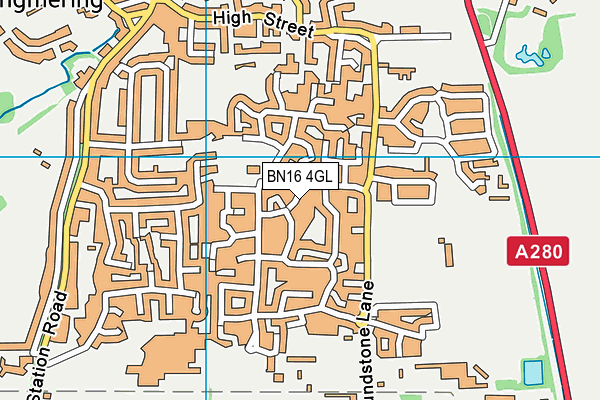 BN16 4GL map - OS VectorMap District (Ordnance Survey)