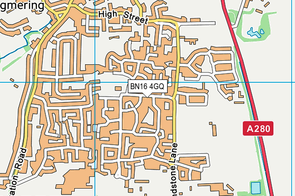 BN16 4GQ map - OS VectorMap District (Ordnance Survey)