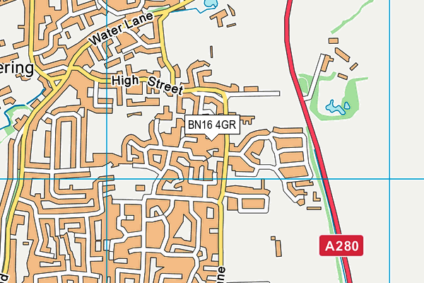 BN16 4GR map - OS VectorMap District (Ordnance Survey)