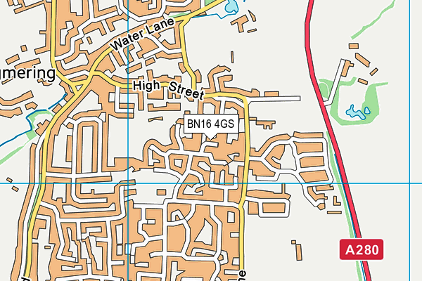 BN16 4GS map - OS VectorMap District (Ordnance Survey)