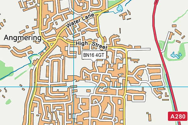 BN16 4GT map - OS VectorMap District (Ordnance Survey)