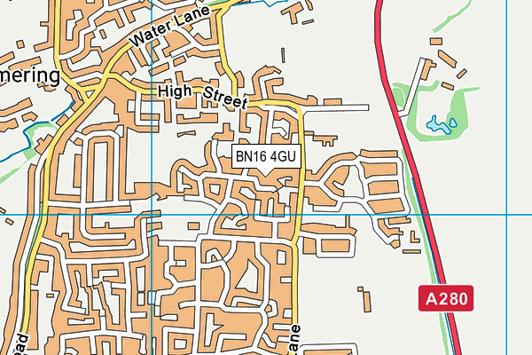 BN16 4GU map - OS VectorMap District (Ordnance Survey)