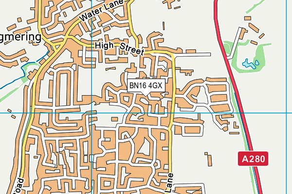 BN16 4GX map - OS VectorMap District (Ordnance Survey)