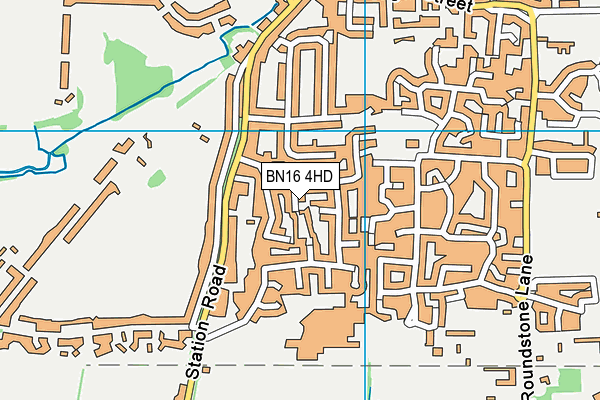 BN16 4HD map - OS VectorMap District (Ordnance Survey)