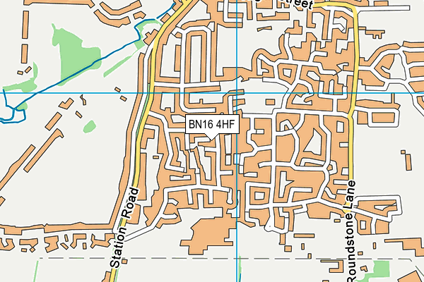 BN16 4HF map - OS VectorMap District (Ordnance Survey)