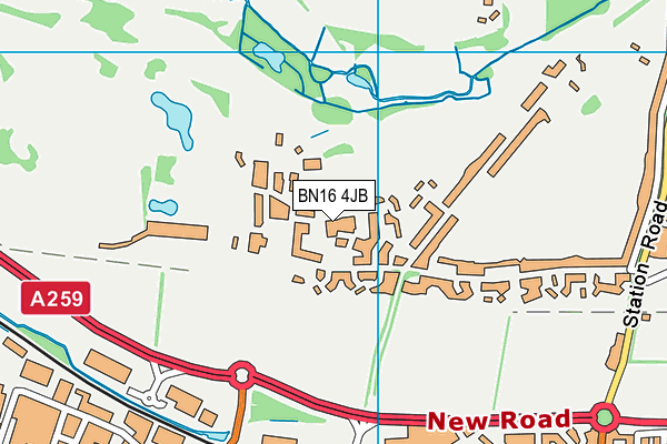 BN16 4JB map - OS VectorMap District (Ordnance Survey)
