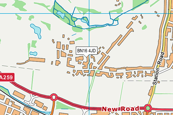 BN16 4JD map - OS VectorMap District (Ordnance Survey)