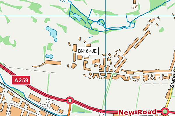 Ham Manor Golf Club map (BN16 4JE) - OS VectorMap District (Ordnance Survey)