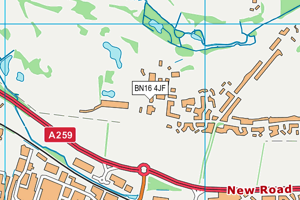 BN16 4JF map - OS VectorMap District (Ordnance Survey)