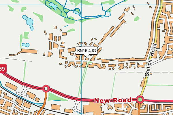 BN16 4JG map - OS VectorMap District (Ordnance Survey)