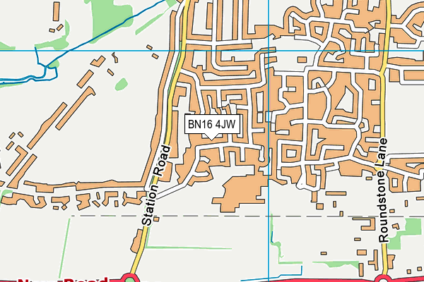 BN16 4JW map - OS VectorMap District (Ordnance Survey)