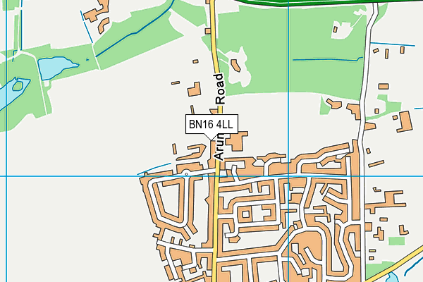 BN16 4LL map - OS VectorMap District (Ordnance Survey)