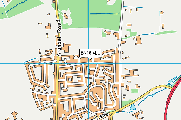 BN16 4LU map - OS VectorMap District (Ordnance Survey)