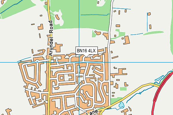 BN16 4LX map - OS VectorMap District (Ordnance Survey)