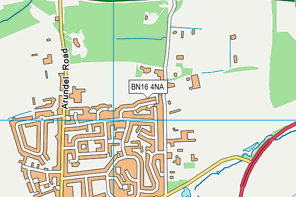 BN16 4NA map - OS VectorMap District (Ordnance Survey)